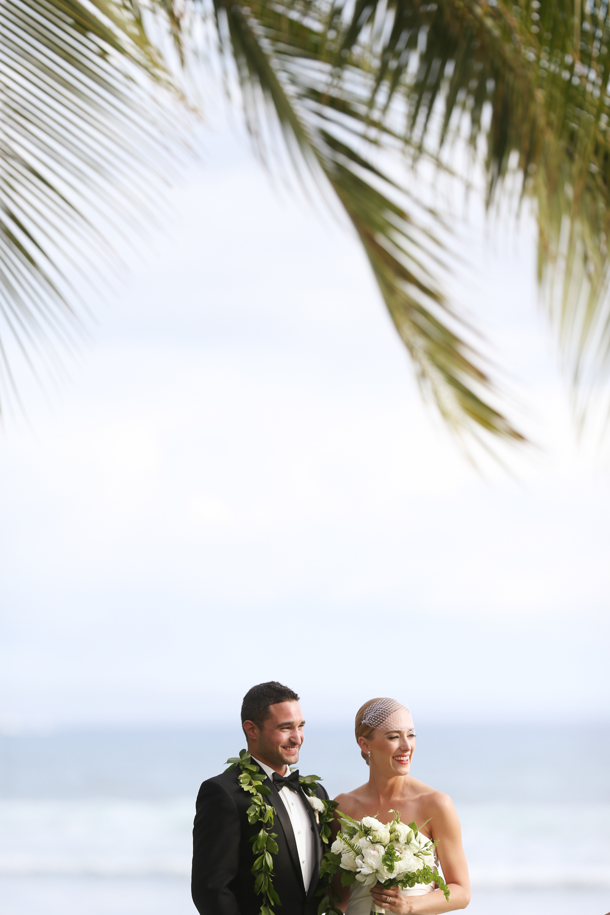 eatsleepwear, Kimberly Lapides, Kimberly Pesch, Wedding, Beach Wedding, Wedding Ceremony, Palm Trees, Alison Conklin, Maui, Hawaii, Olowalu Plantation House, Vera Wang