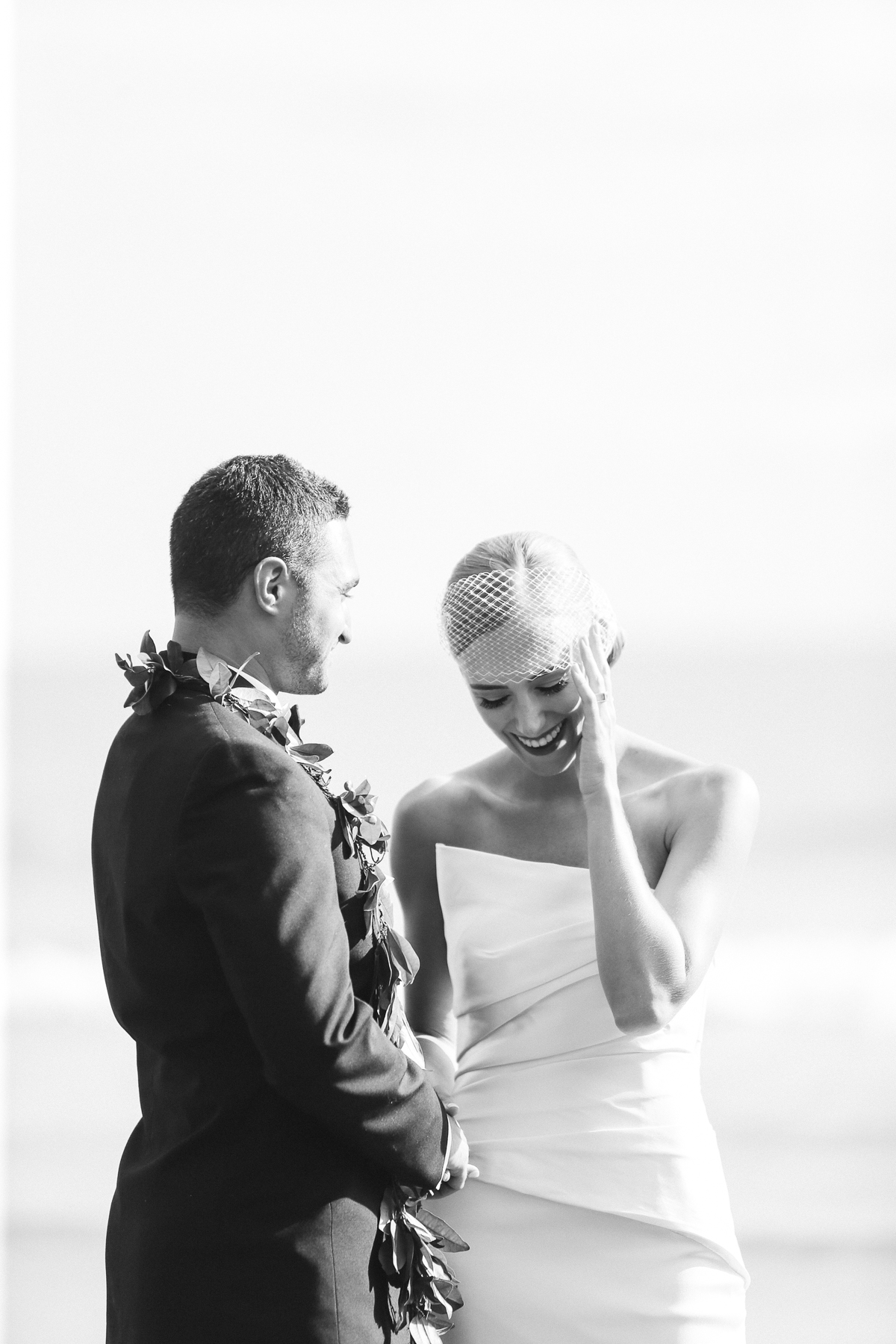 eatsleepwear, Kimberly Lapides, Kimberly Pesch, Wedding, Beach Wedding, Wedding Ceremony, Palm Trees, Alison Conklin, Maui, Hawaii, Olowalu Plantation House, Vera Wang