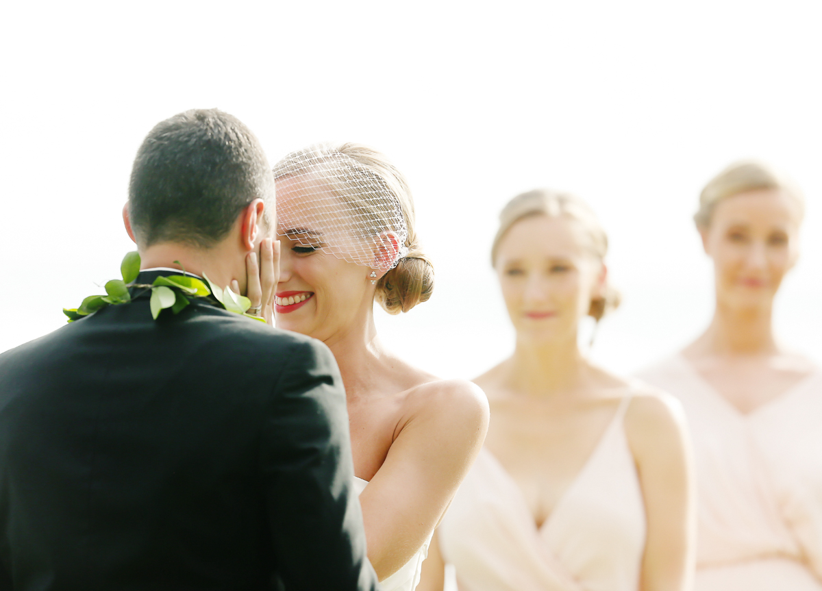 eatsleepwear, Kimberly Lapides, Kimberly Pesch, Wedding, Beach Wedding, Wedding Ceremony, Palm Trees, Alison Conklin, Maui, Hawaii, Olowalu Plantation House, Vera Wang