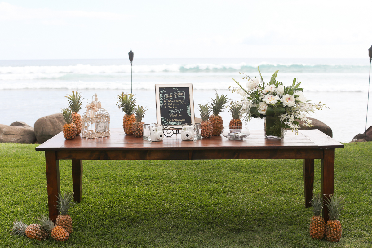 eatsleepwear, Kimberly Lapides, Kimberly Pesch, Wedding, Beach Wedding, Wedding Ceremony, Palm Trees, Alison Conklin, Maui, Hawaii, Olowalu Plantation House, Vera Wang