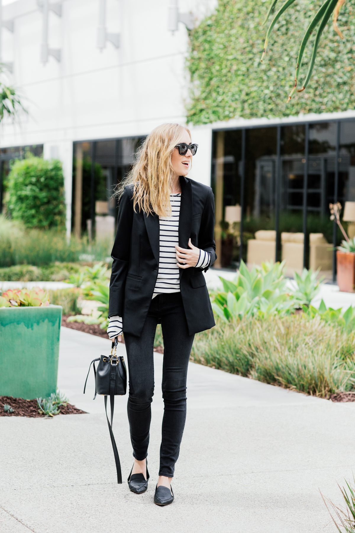 eatsleepwear, OUTFIT, Veronica Beard, Amour Vert, Frame Denim, Nicholas Kirkwood, saint laurent, celine, coffee, Kimberly Lapides