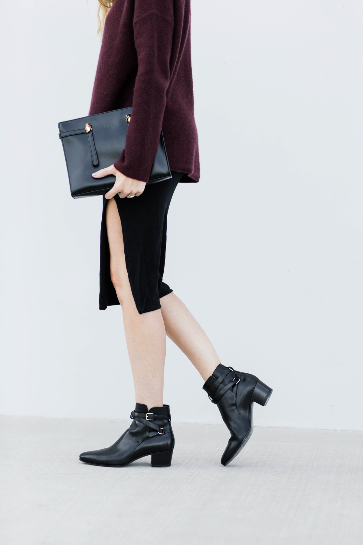 eatsleepwear, kimberly lapides, outfit, farfetch, vince, lna, saint laurent, celine, donatienne