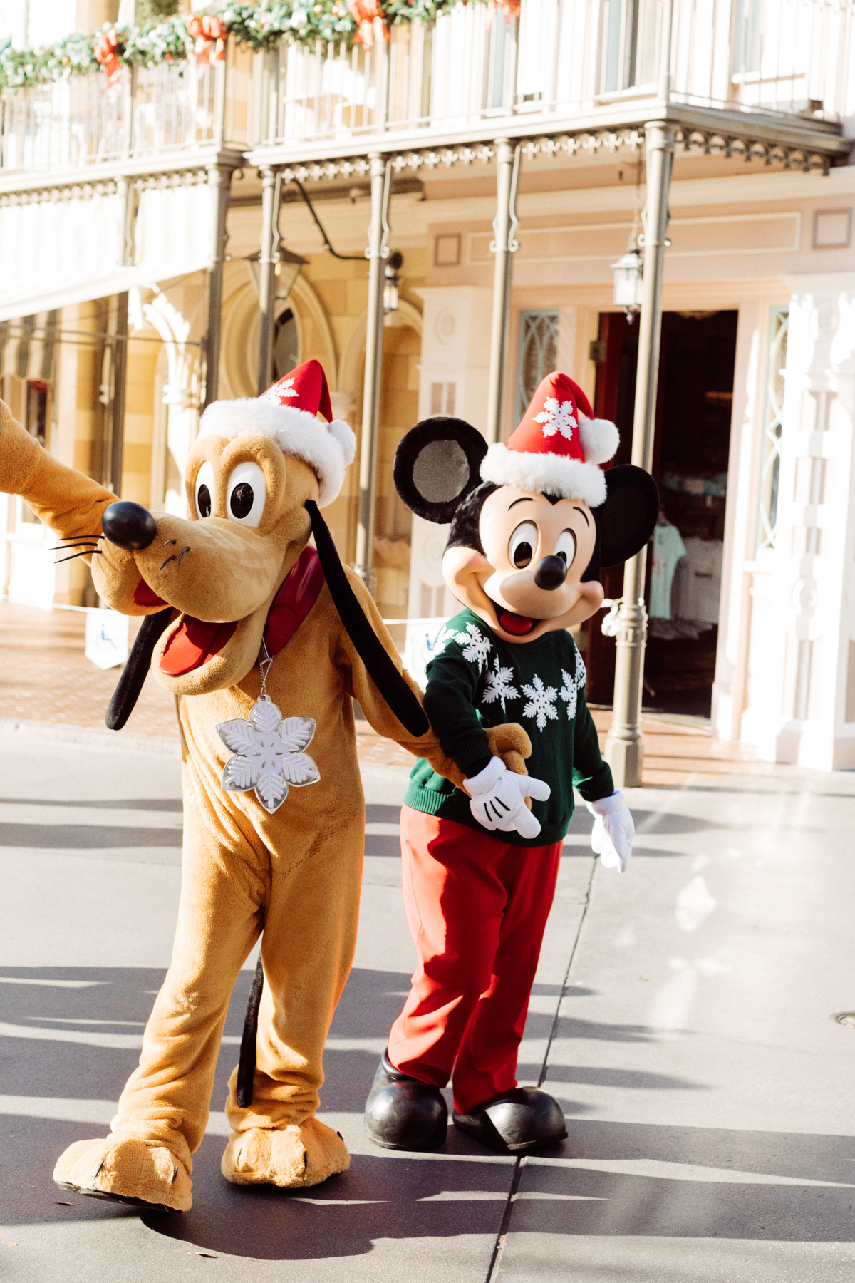 eatsleepwear kimberly lapides The holidays at Disneyland Resort at main street usa holiday decor Mickey Mouse and Pluto