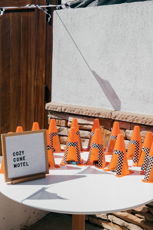 DIY Cozy Cone Motel party favors at Disney Pixar Cars themed birthday