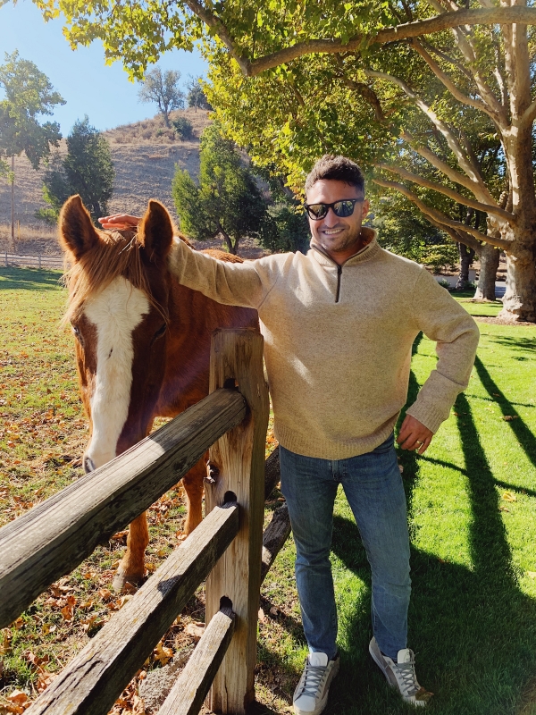 Petting horse at Alisal Guest Ranch and Resort 
