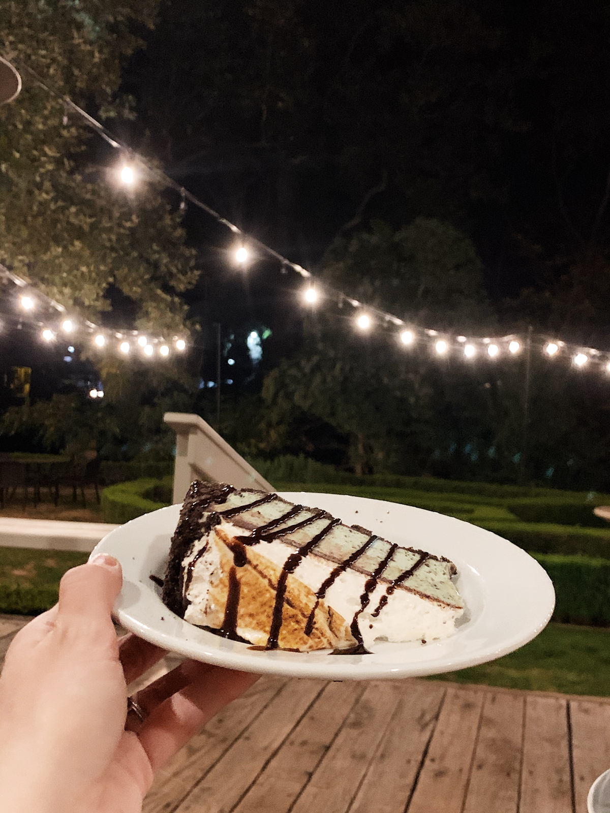 Dinner outside and dessert at Alisal Guest Ranch and Resort 