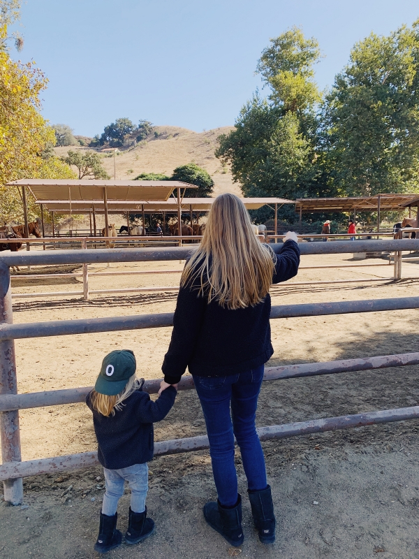 Mother and son at Alisal Guest Ranch and Resort 