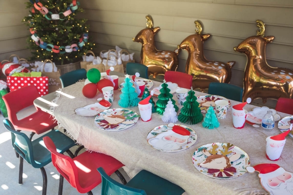 Kimberly Lapides eatsleepwear christmas themed birthday party for 4 year old